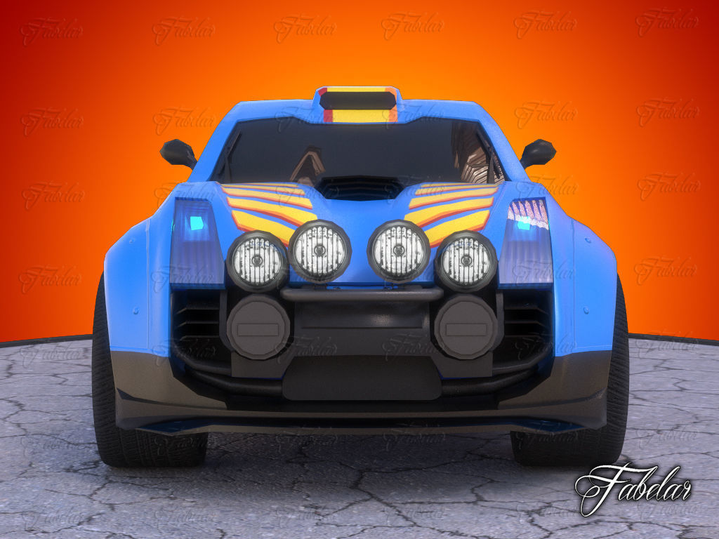 Rally car 01 Low-poly 3D model_1