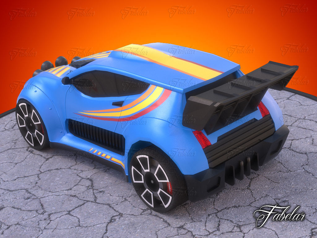 Rally car 01 Low-poly 3D model_4