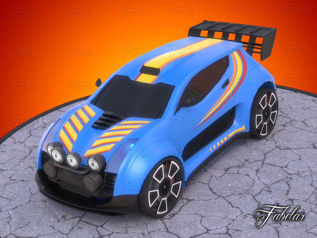 Rally car 01 Low-poly 3D model_3