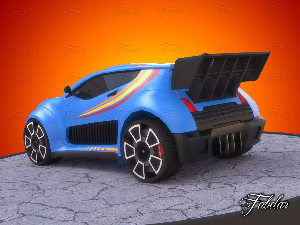 Rally car 01 Low-poly 3D model_2