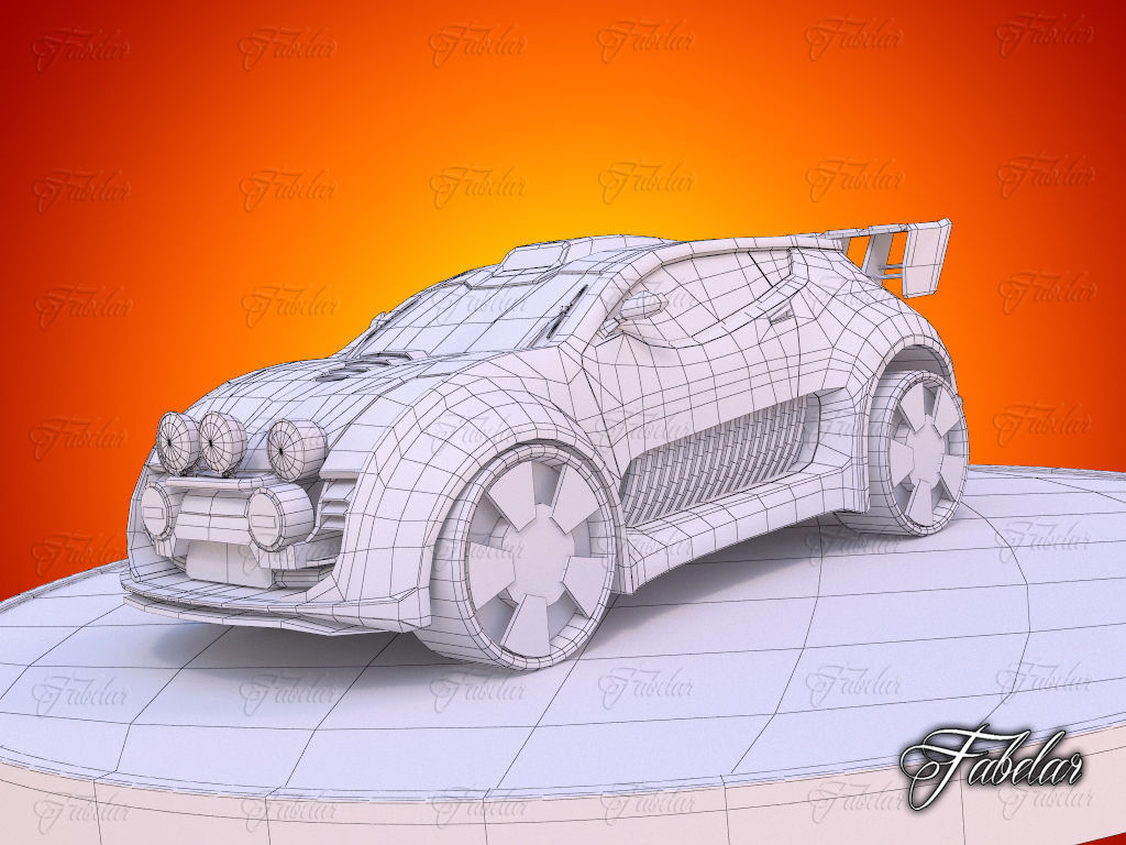 Rally car 01 Low-poly 3D model_6