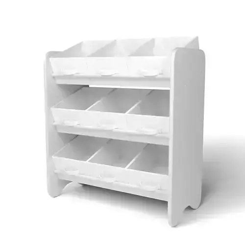 White Storage Box Shelf System 