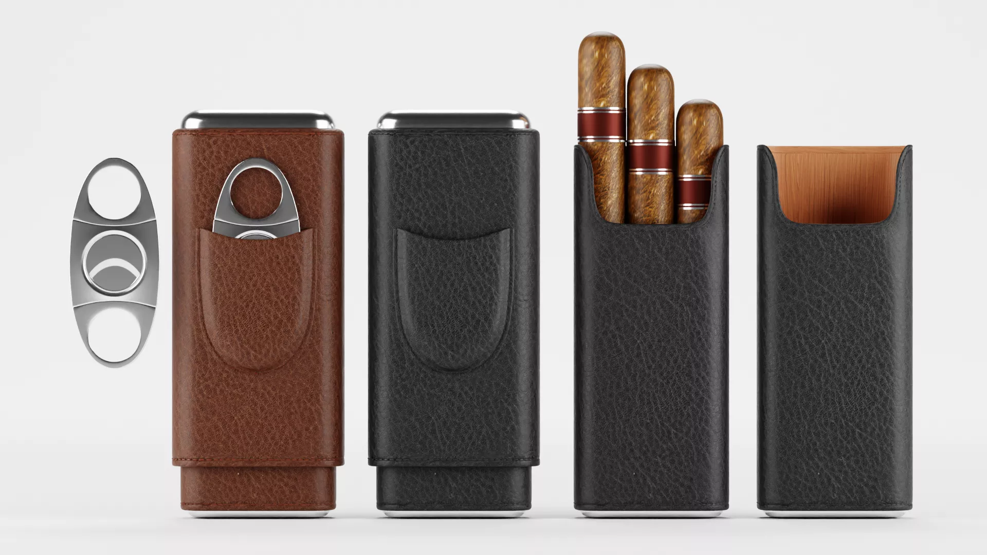 Cigarette Case with Cigarettes and Cutter 3D model