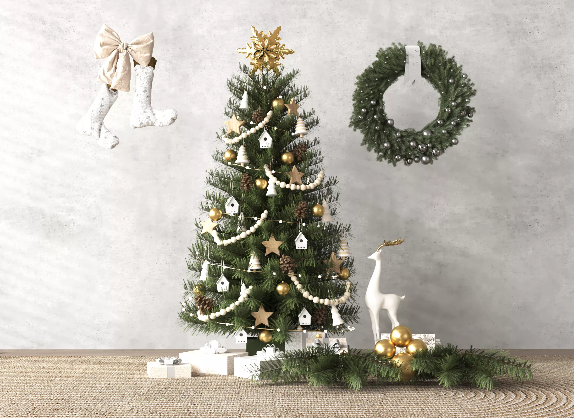 Christmas Tree Decoration Set 004 3D model | CGTrader