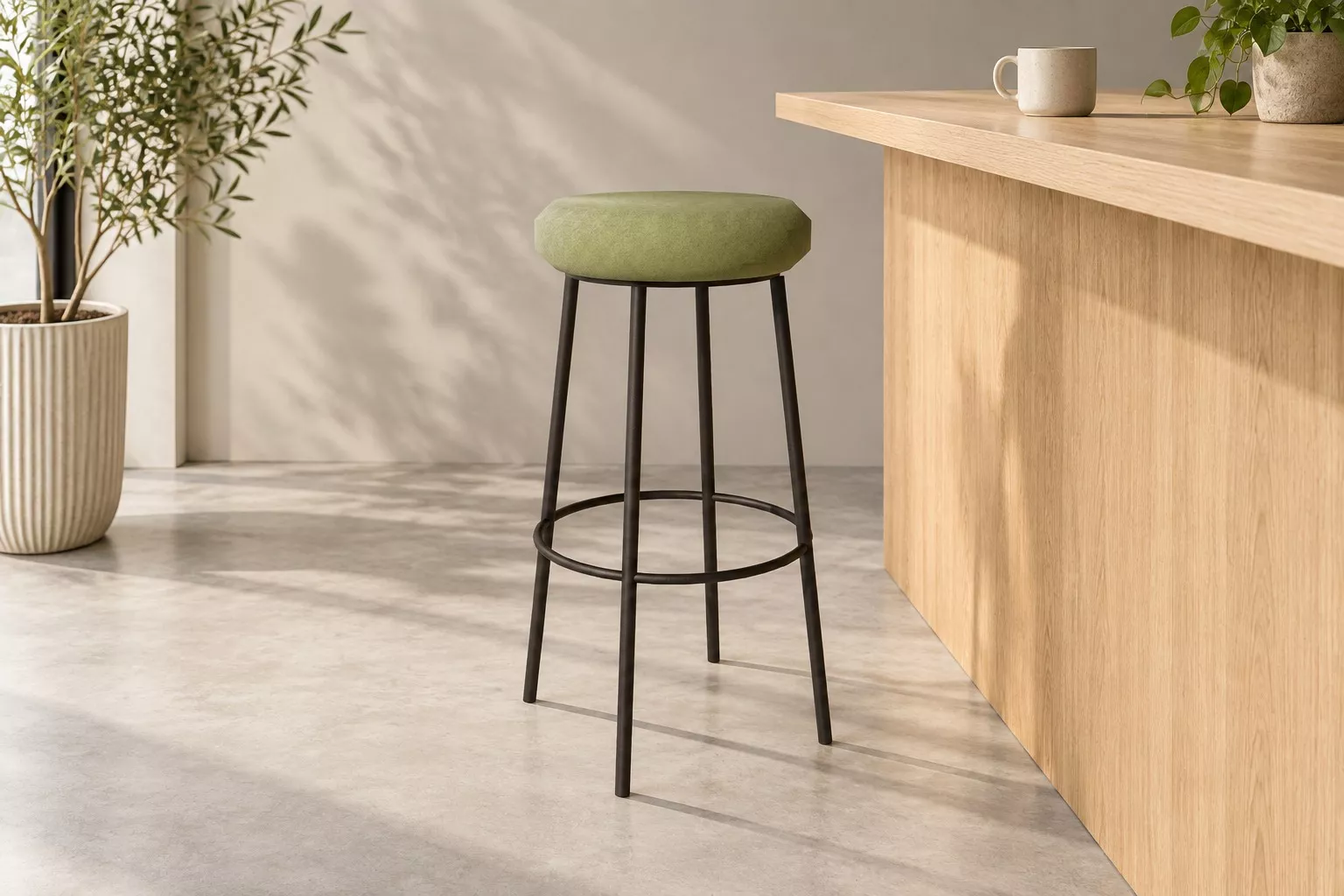 Bar Stool Felt Seat Office Phone Booth - Free SketchUp FBX OBJ Free 3D model