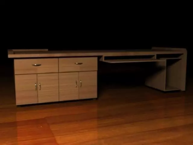 PC table Low-poly 3D model_0