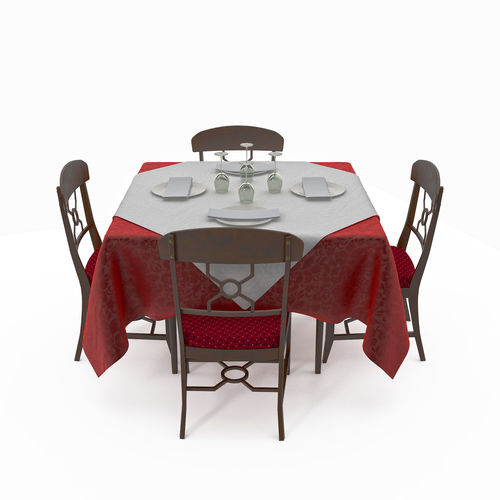 Table with chairs 3D model
