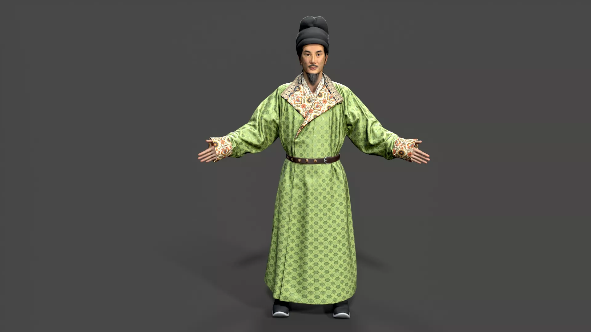 Chinese Warrior Statue Low-poly 3D model