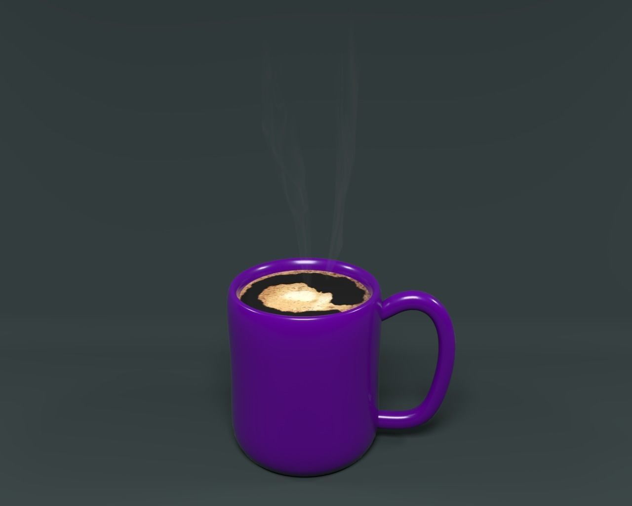 Ceramic coffee Mug V02 with Coffee and steam 3D model_4