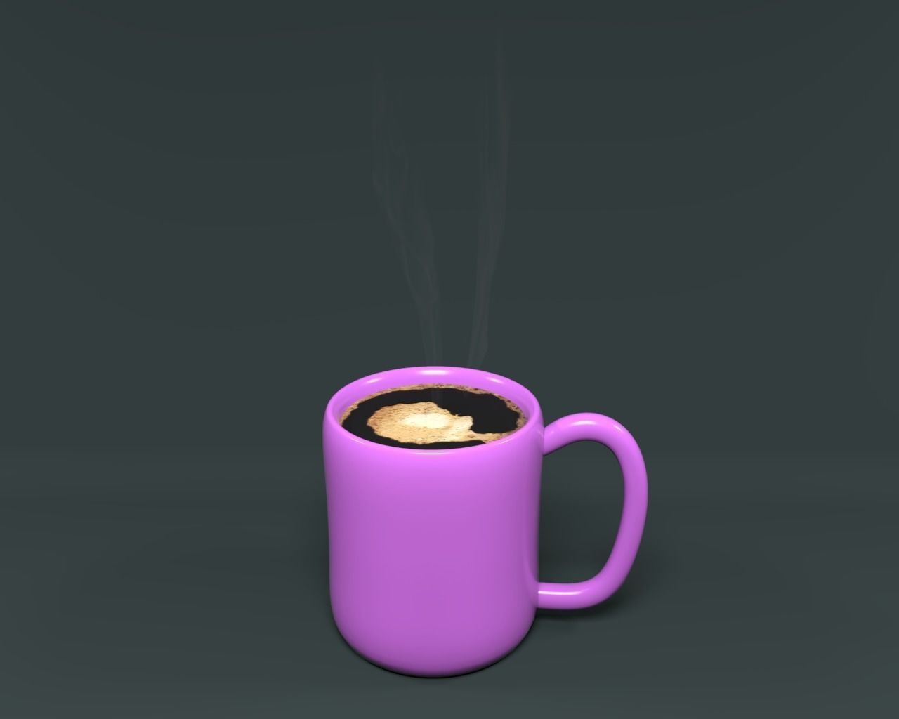 Ceramic coffee Mug V02 with Coffee and steam 3D model_3