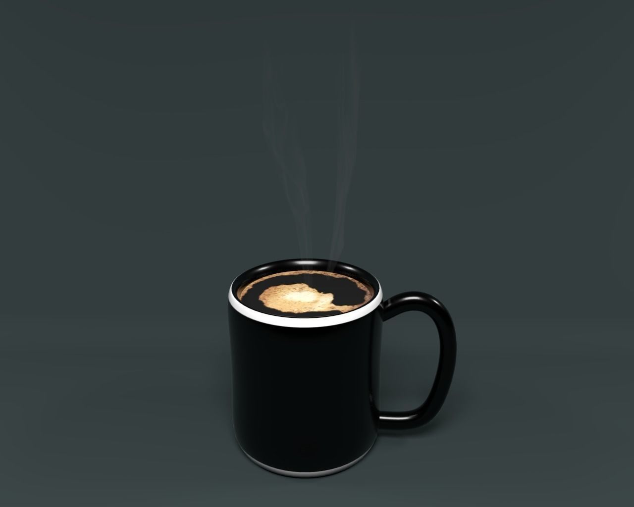 Ceramic coffee Mug V02 with Coffee and steam 3D model_8