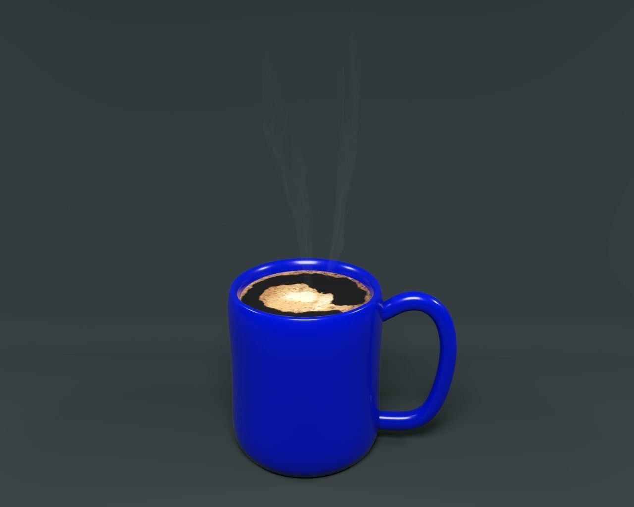 Ceramic coffee Mug V02 with Coffee and steam 3D model_1