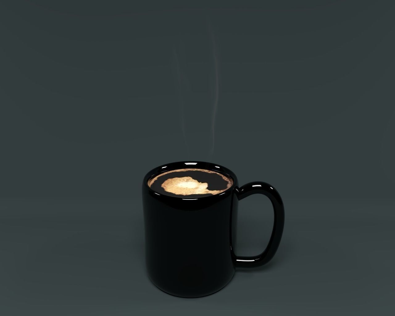 Ceramic coffee Mug V02 with Coffee and steam 3D model_0