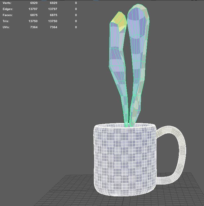 Ceramic coffee Mug V02 with Coffee and steam 3D model_10