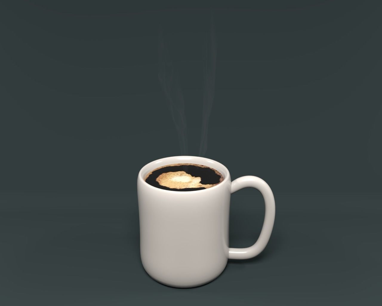 Ceramic coffee Mug V02 with Coffee and steam 3D model_2