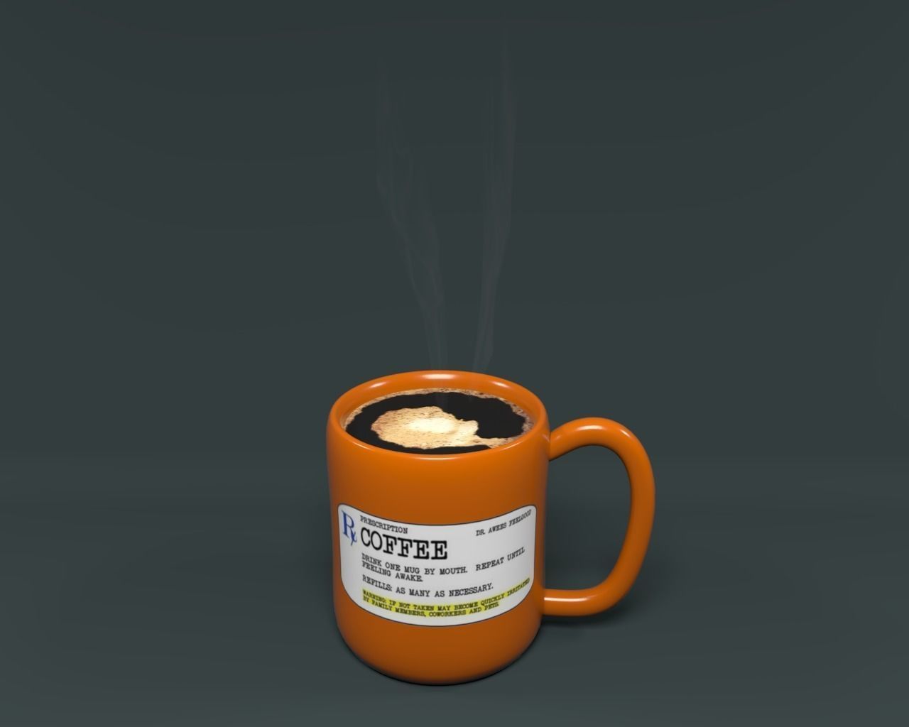 Ceramic coffee Mug V02 with Coffee and steam 3D model_9