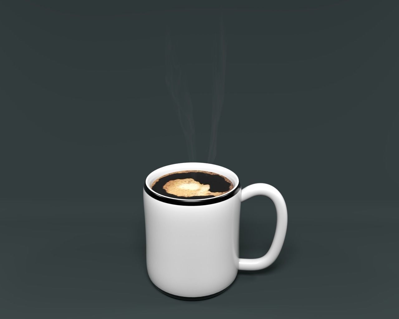 Ceramic coffee Mug V02 with Coffee and steam 3D model_5