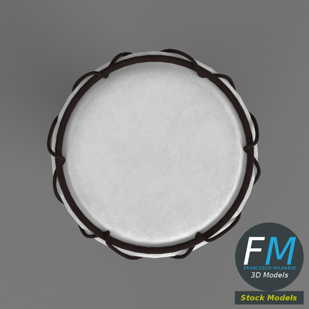 Djembe bongo drum 3D model_6