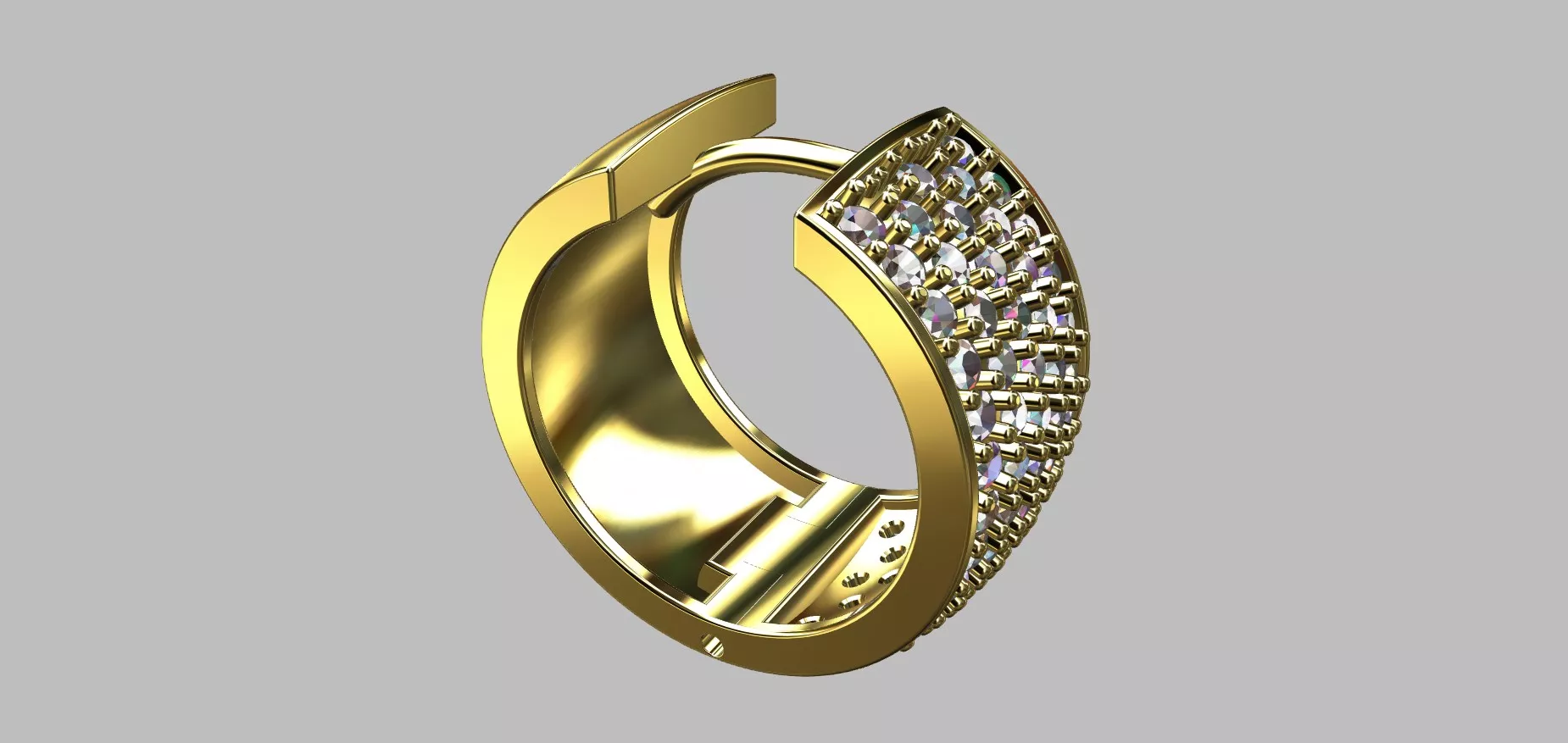 Hoop Earring 7 20mm Width 1 30mm Stones 3D print model