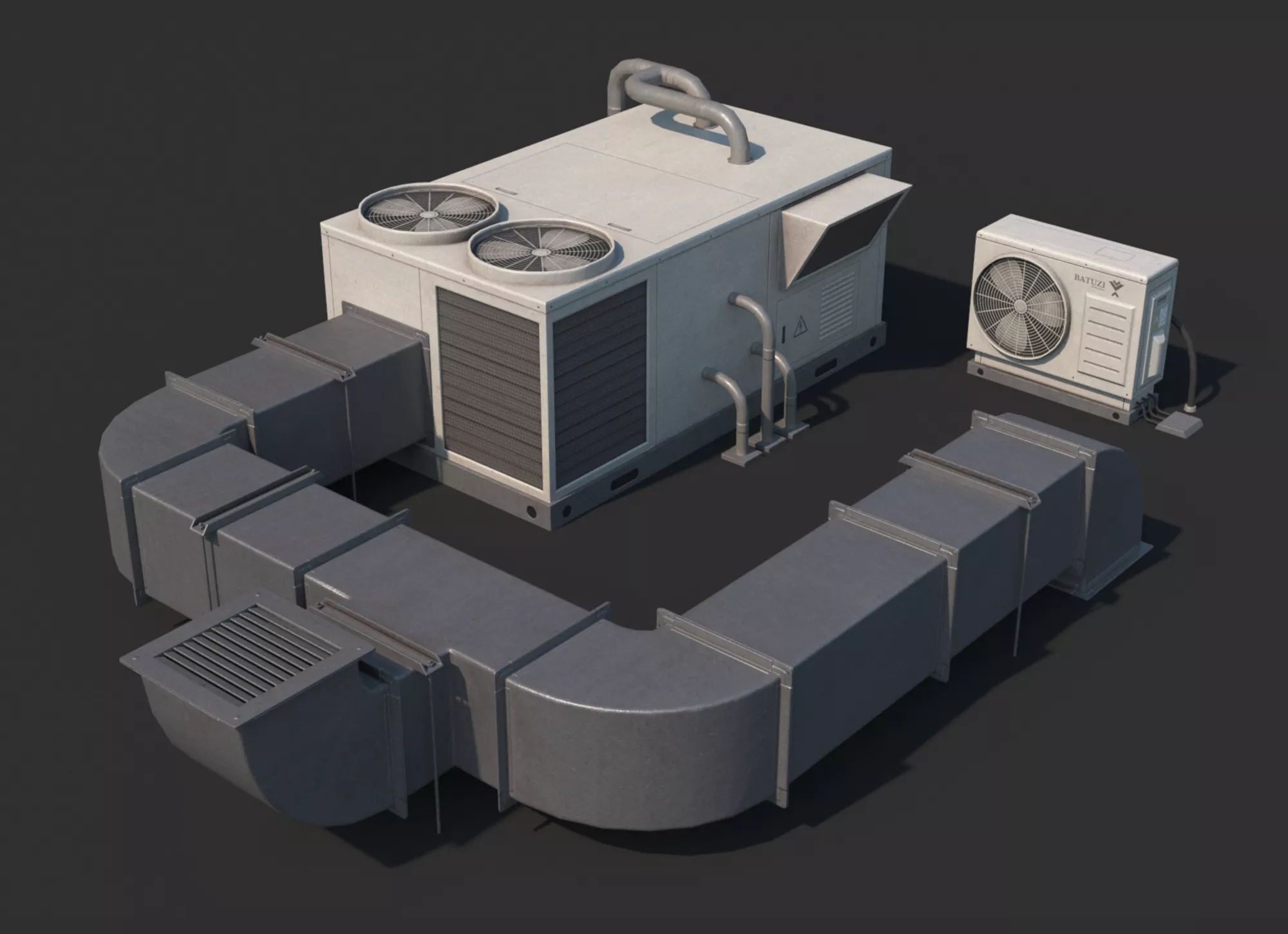 Rooftop AC Unit PBR Low Poly Low-poly 3D model