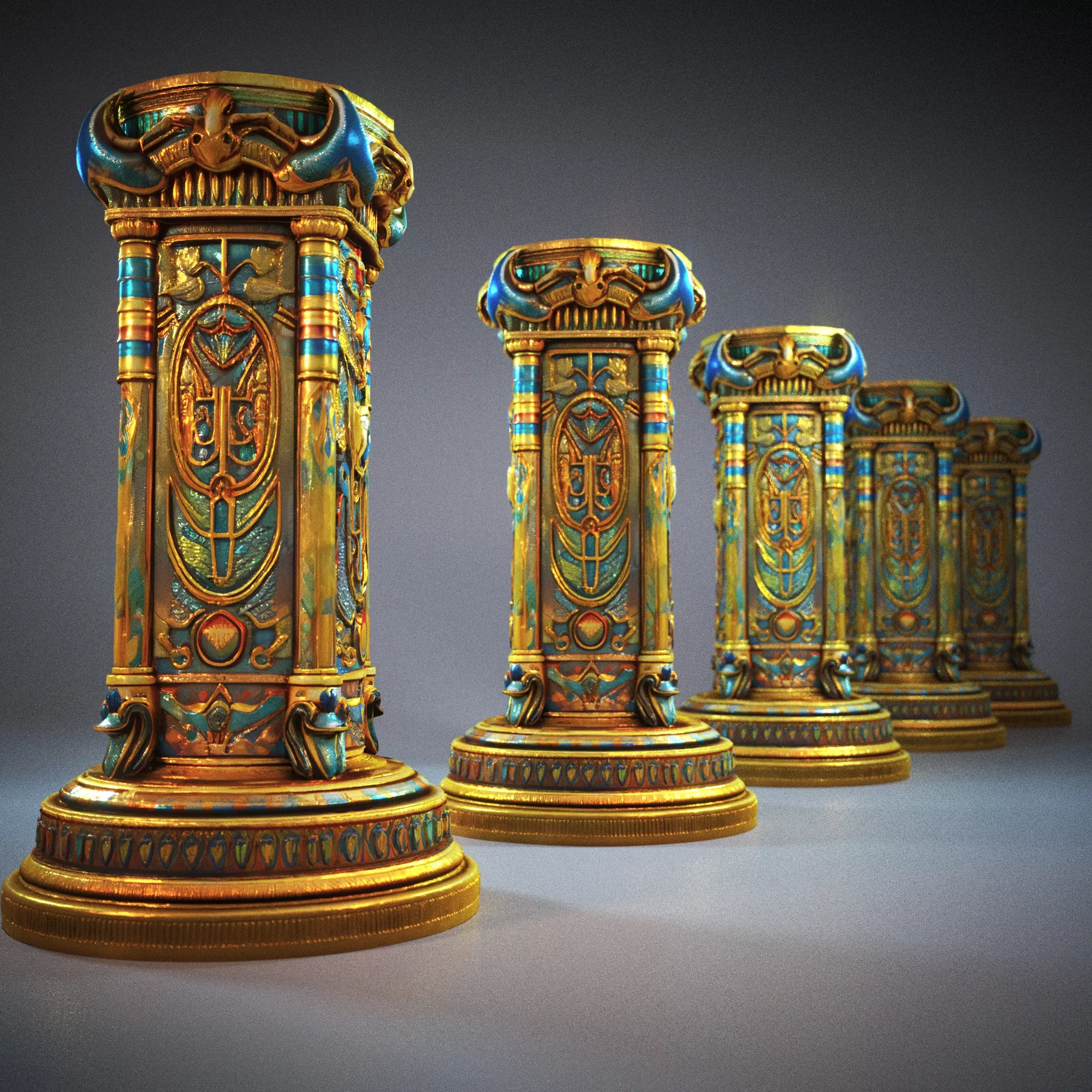 Nefertiti sculpture 2 Low-poly 3D model