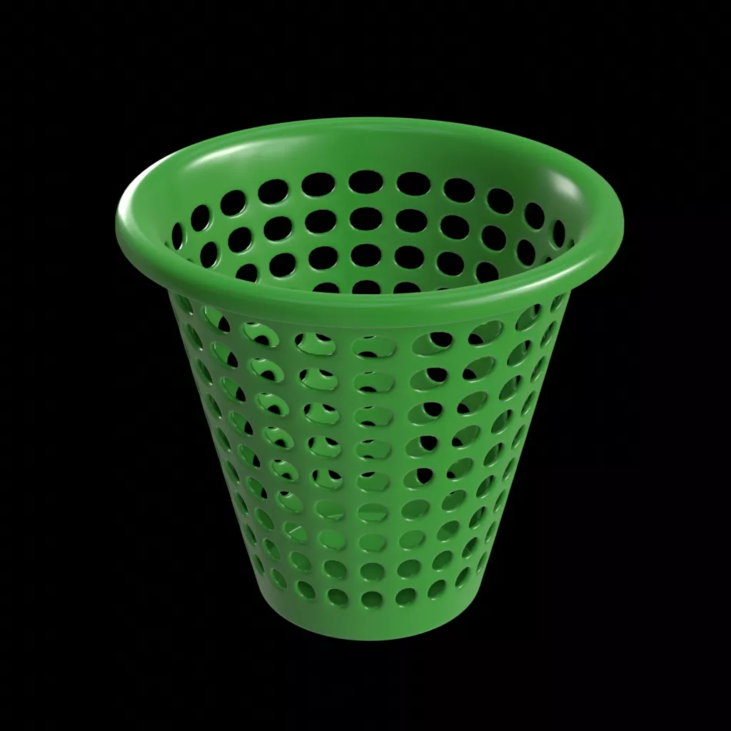Plastic Trash Bin Free 3D model