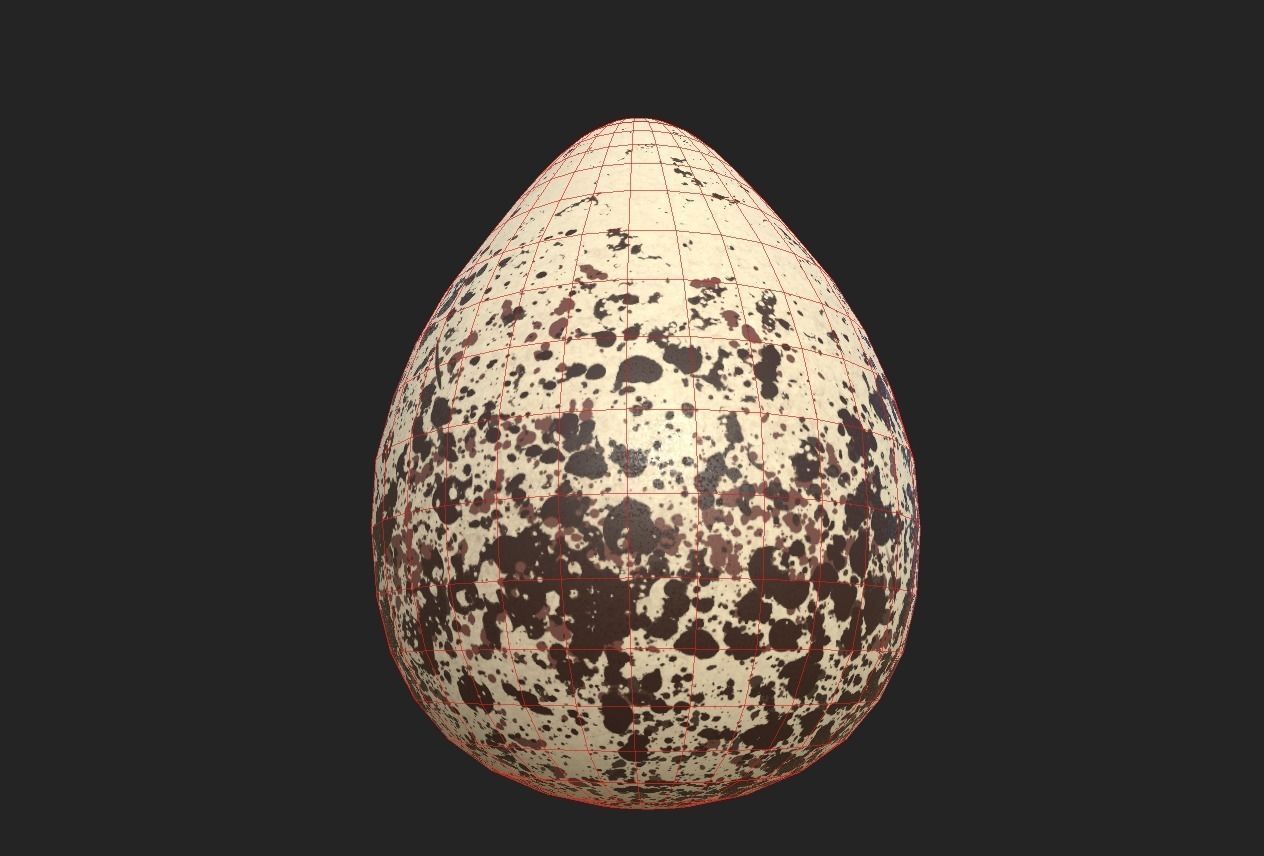 Killdeer Egg Low-poly 3D model_2
