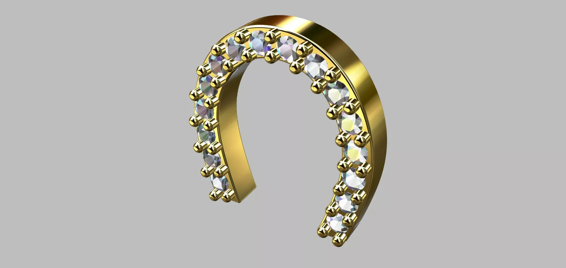 9mm Horseshoe Earring 3D print model