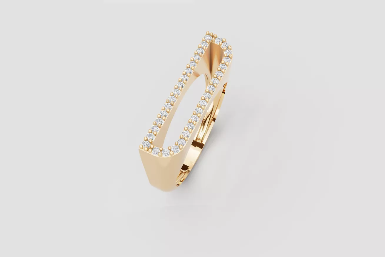 Alphabet ring letter D print model 3D print model
