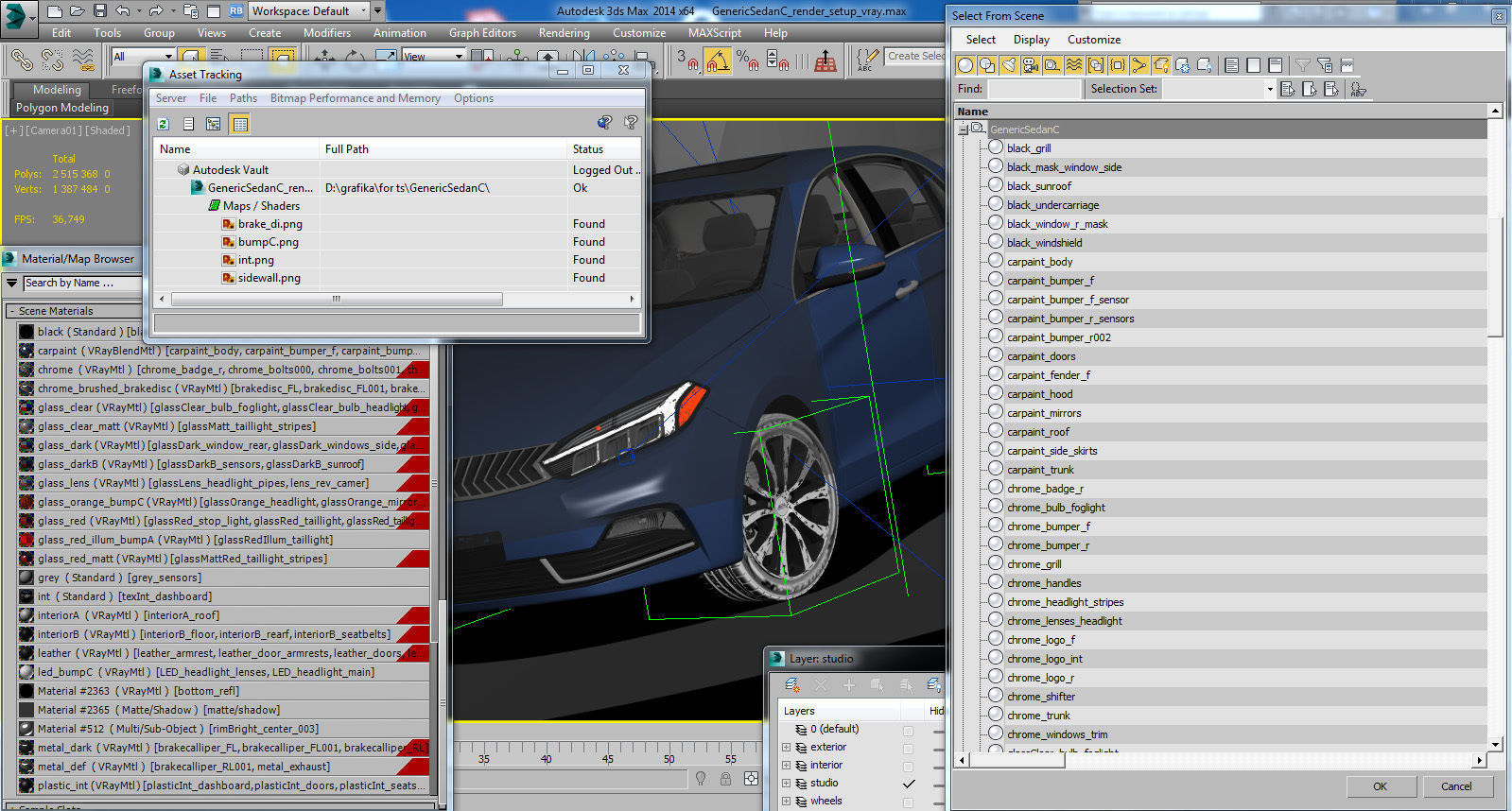 Generic Compact Sedan 3D model_21