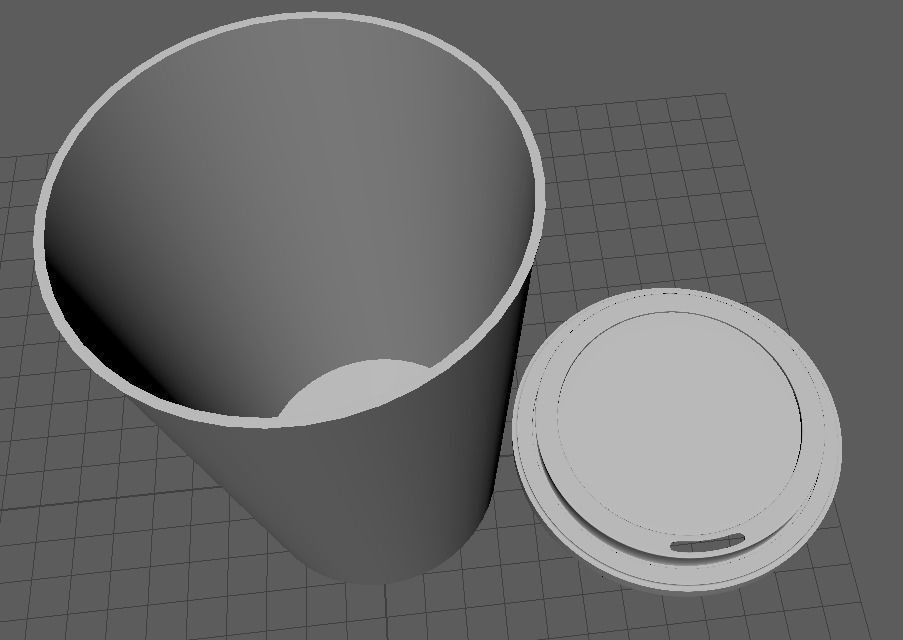 Plain Paper coffee cup 3D model_4