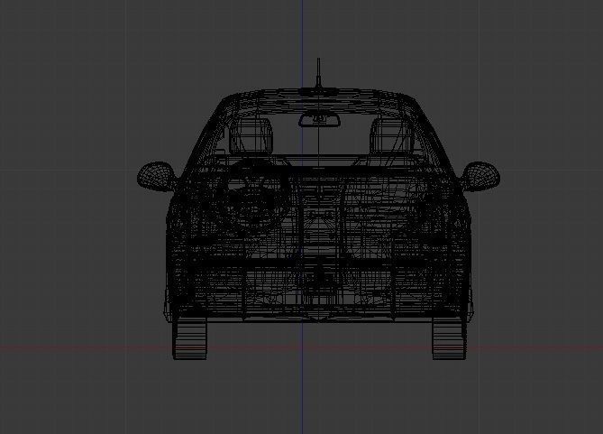 Feugeot 207 sedan Low-poly 3D model_2