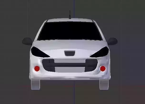 Feugeot 207 sedan Low-poly 3D model