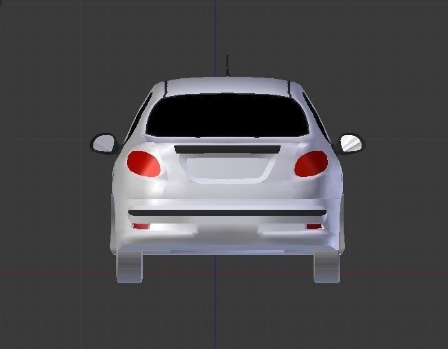 Feugeot 207 sedan Low-poly 3D model_4