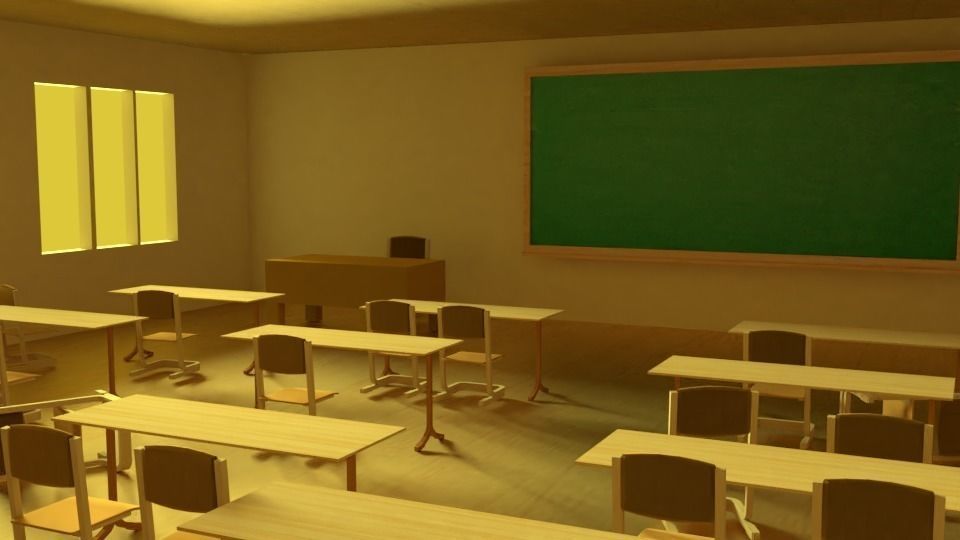 School Classroom 3D model_2
