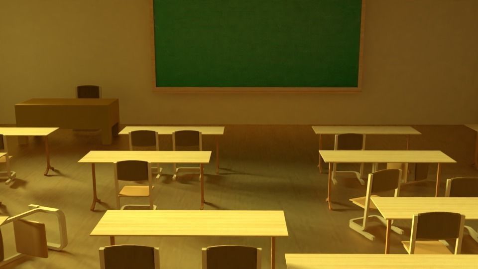 School Classroom 3D model_3