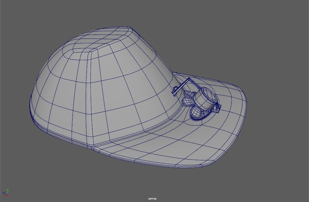 Summer Hat With Fan Low-poly 3D model_4