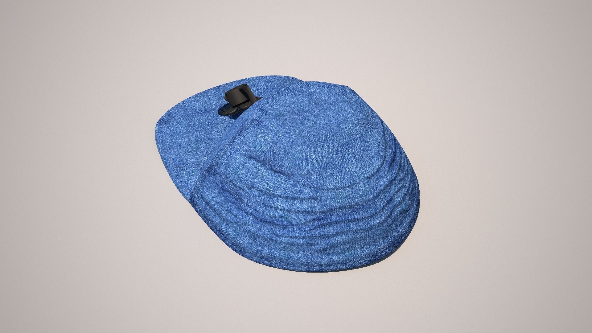 Summer Hat With Fan Low-poly 3D model_2