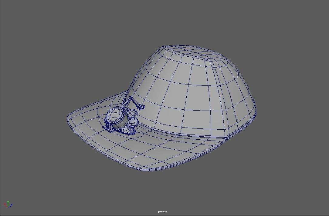 Summer Hat With Fan Low-poly 3D model_5