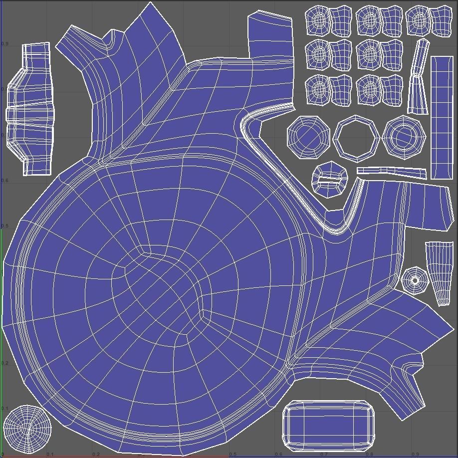 Summer Hat With Fan Low-poly 3D model_9