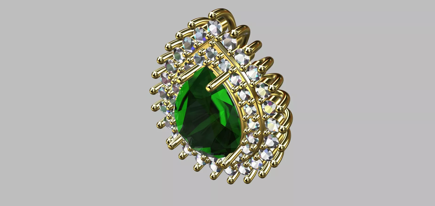 Teardrop Stone Earring 7 20x9 70mm 3D print model