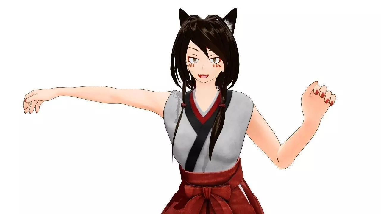 Japanese - AnimeDesign - AnimalMikoGirl 3D model_0