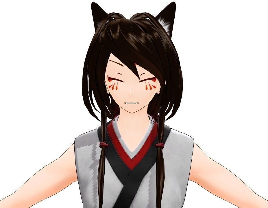Japanese - AnimeDesign - AnimalMikoGirl 3D model_3