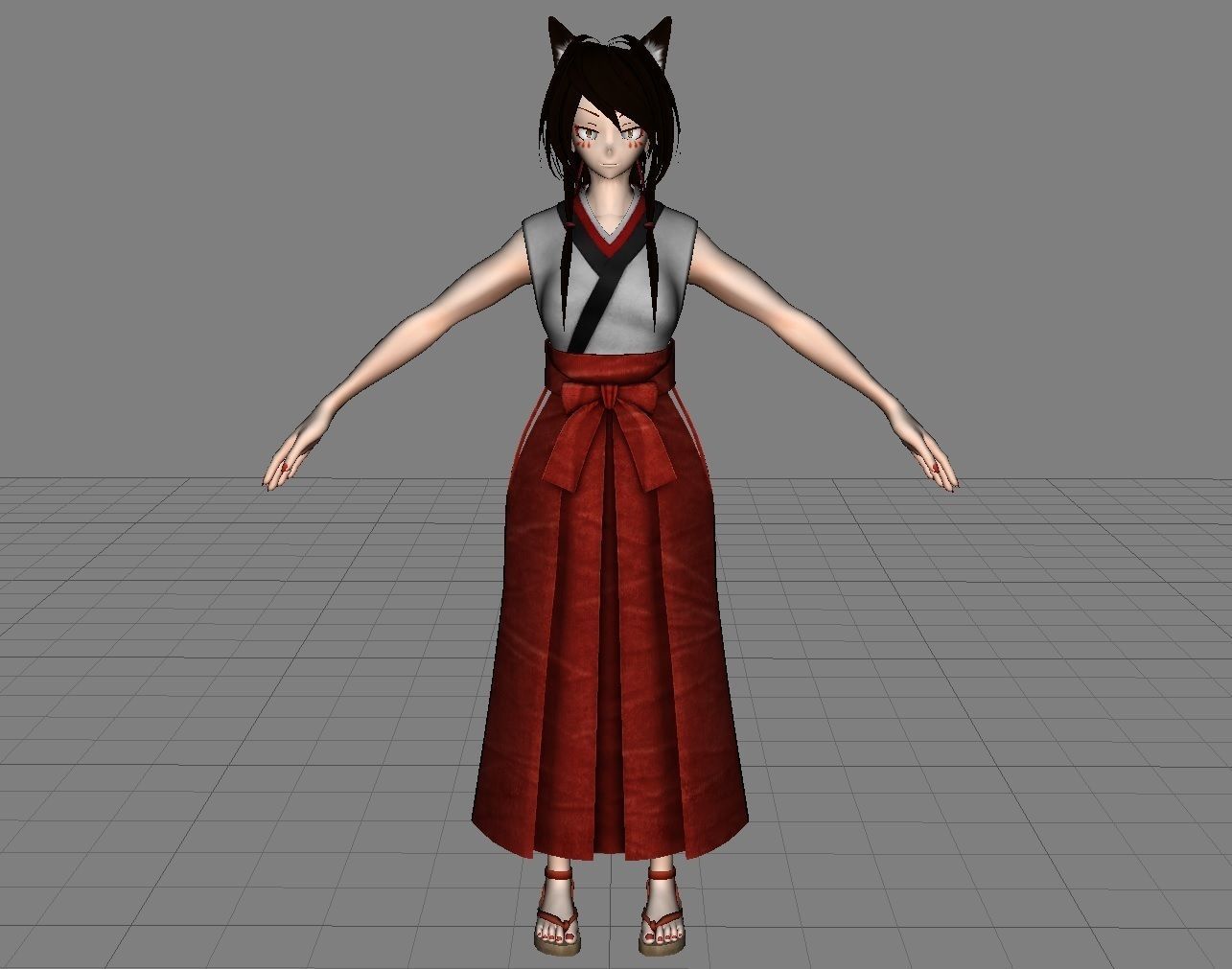 Japanese - AnimeDesign - AnimalMikoGirl 3D model_10