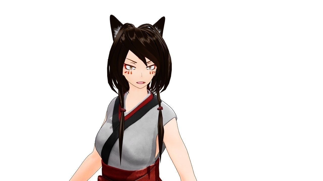 Japanese - AnimeDesign - AnimalMikoGirl 3D model_2