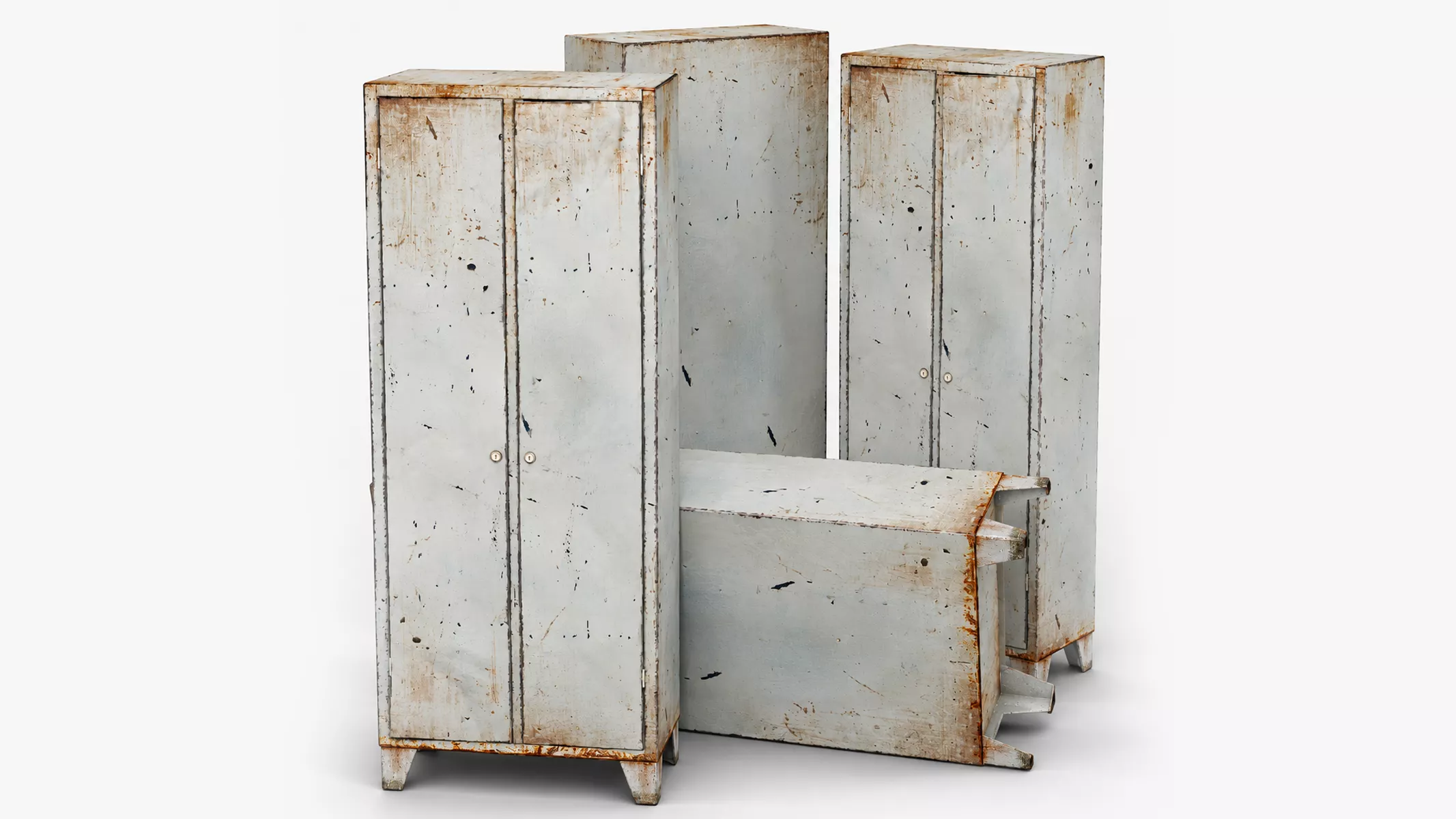 Weathered Metal Locker Cabinet - Game Ready PBR Low-poly 3D model
