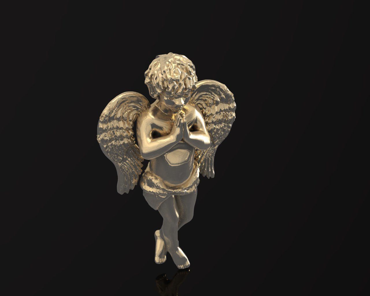 Angel sculpture 039 3D print model_1