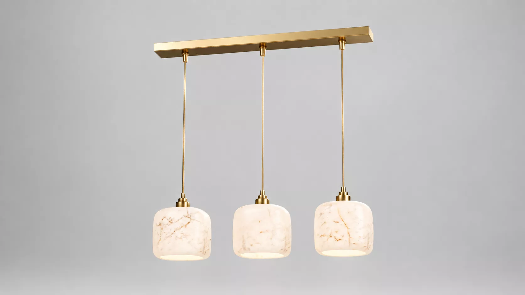 Modern Marble Triple Pendant Lamp 3D Model 3D model