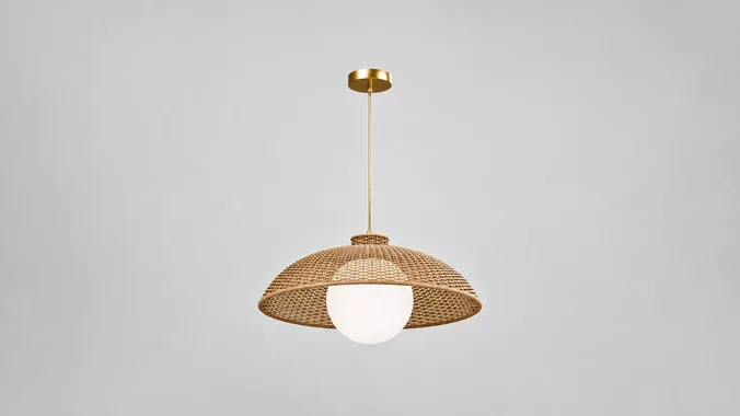 Modern Rattan Pendant Ceiling Lamp 3D Model