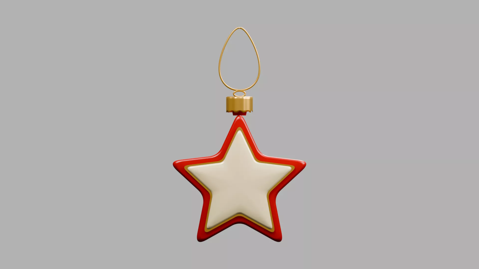 Red Edged Star Holiday Bauble Low-poly 3D model